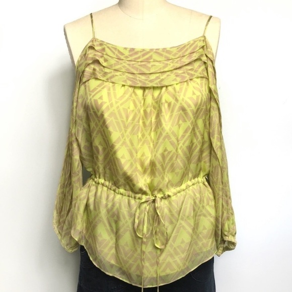 Rebecca Taylor NWT Cold Shoulder Silk Top - Picture 1 of 8
